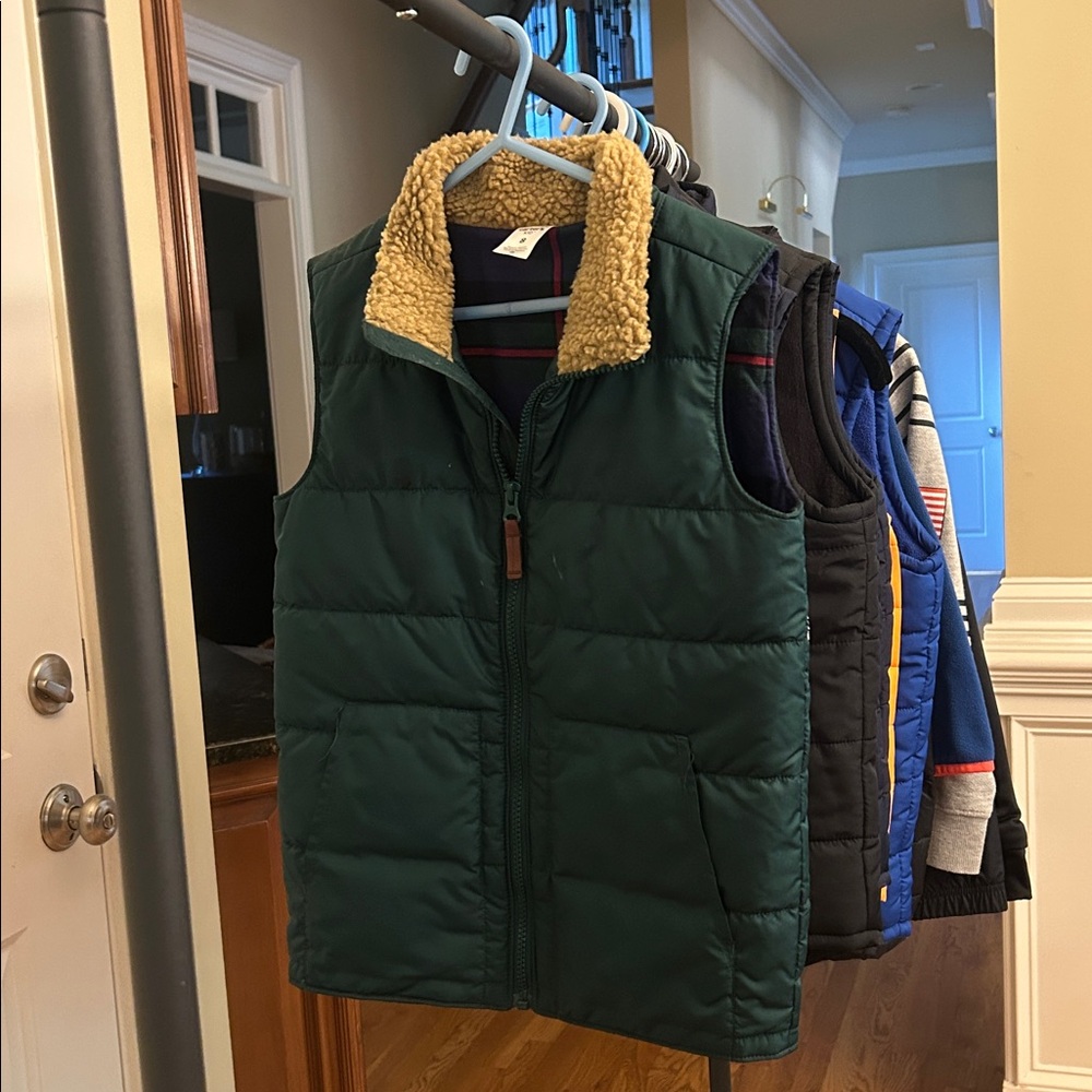 Carter's Forest Green Vest with Cream Collar